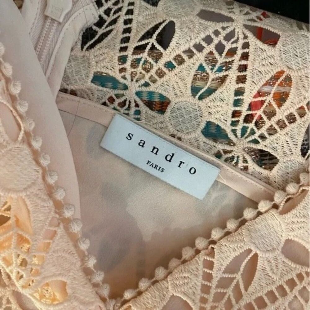 NWOT Sandro Bilali Guipure Lace Dress Women Size 2 - S/M - Picture 6 of 16